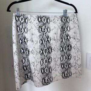 fab'rik - Knee Length Black & White Patterned Skirt